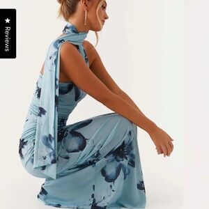 Peppermayo Songbird Maxi Dress - Blue Black Floral size 6